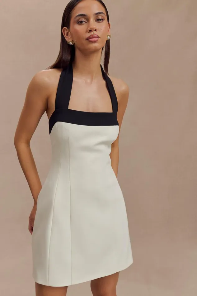 Women Meshki Dresses Cara Contrast Suiting Mini Dress 8211 White