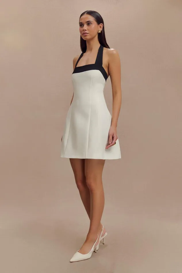 Women Meshki Dresses Cara Contrast Suiting Mini Dress 8211 White