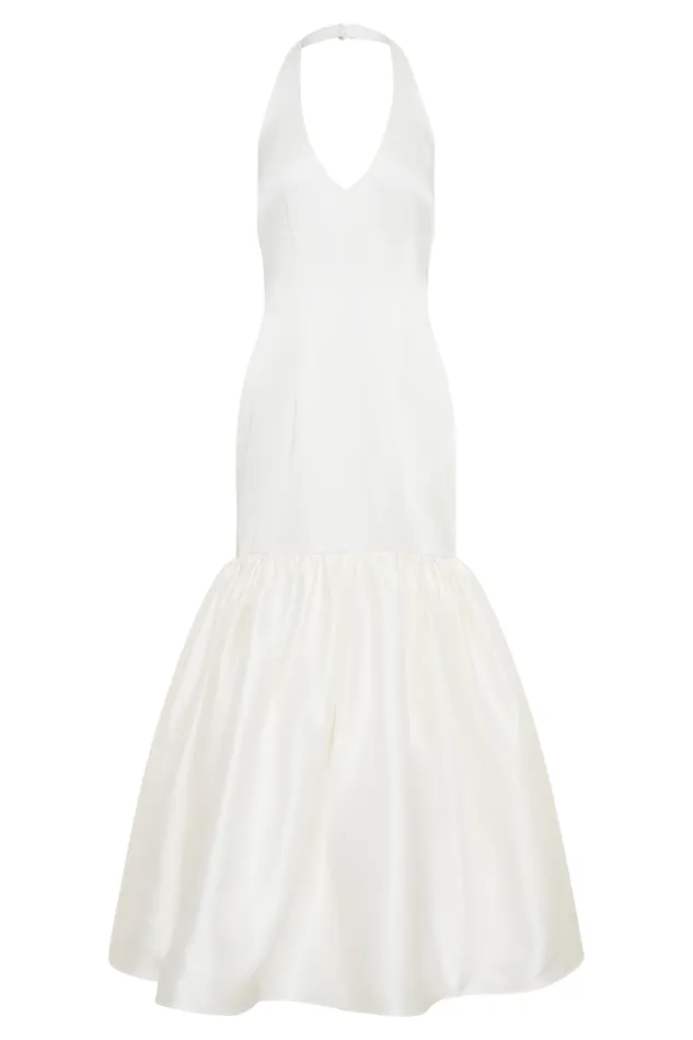 Women Meshki Dresses Danica Satin Halter Wedding Gown 8211 White