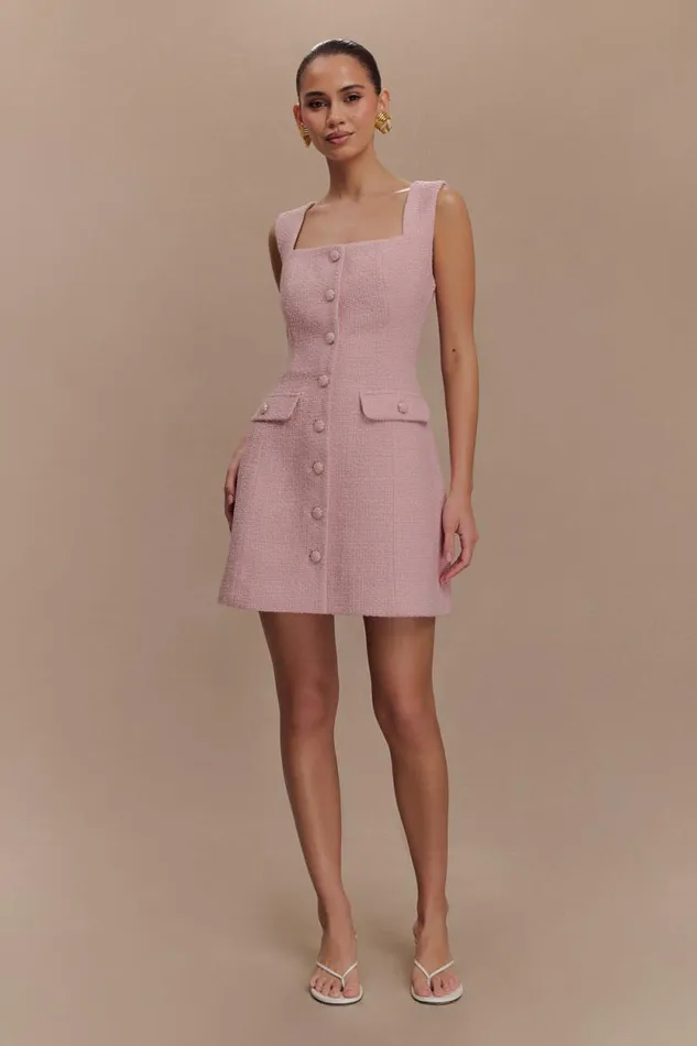 Women Meshki Dresses Desire Boucle Mini Dress 8211 Powder Pink