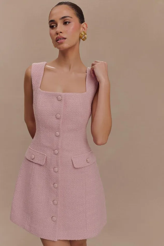 Women Meshki Dresses Desire Boucle Mini Dress 8211 Powder Pink