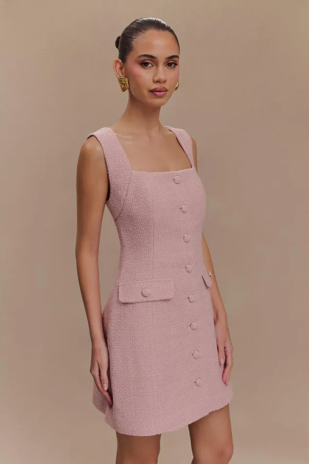 Women Meshki Dresses Desire Boucle Mini Dress 8211 Powder Pink