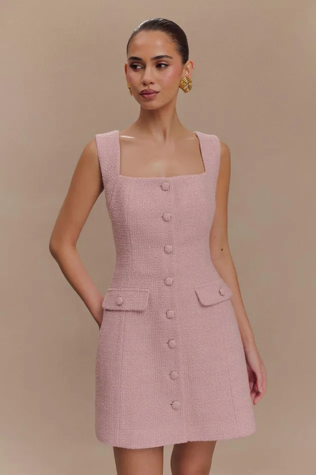 Women Meshki Dresses Desire Boucle Mini Dress 8211 Powder Pink
