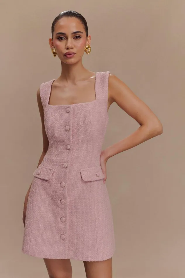 Women Meshki Dresses Desire Boucle Mini Dress 8211 Powder Pink