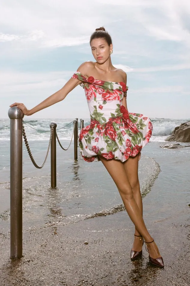 Women Meshki Dresses Giovanna Off Shoulder Mini Dress 8211 Sonia Rose Print