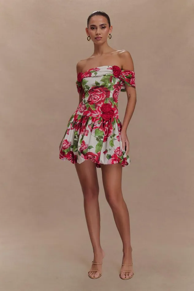 Women Meshki Dresses Giovanna Off Shoulder Mini Dress 8211 Sonia Rose Print