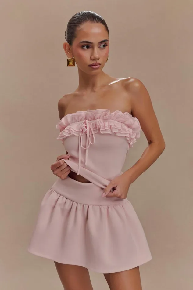Women Meshki Dresses Jennie Frill Mini Skort 8211 Ballet Pink