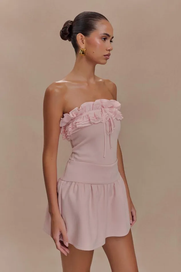 Women Meshki Dresses Jennie Frill Mini Skort 8211 Ballet Pink