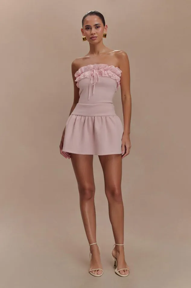 Women Meshki Dresses Jennie Frill Mini Skort 8211 Ballet Pink