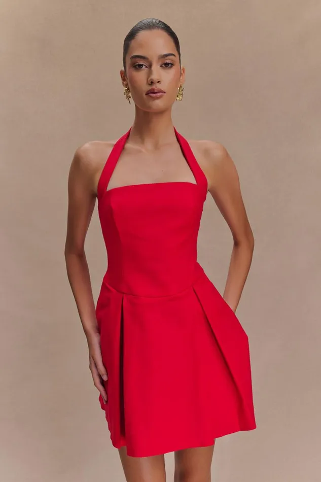 Women Meshki Dresses Julia Halter Mini Dress 8211 Red