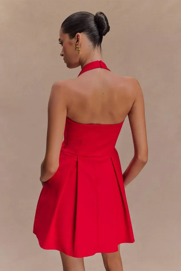 Women Meshki Dresses Julia Halter Mini Dress 8211 Red