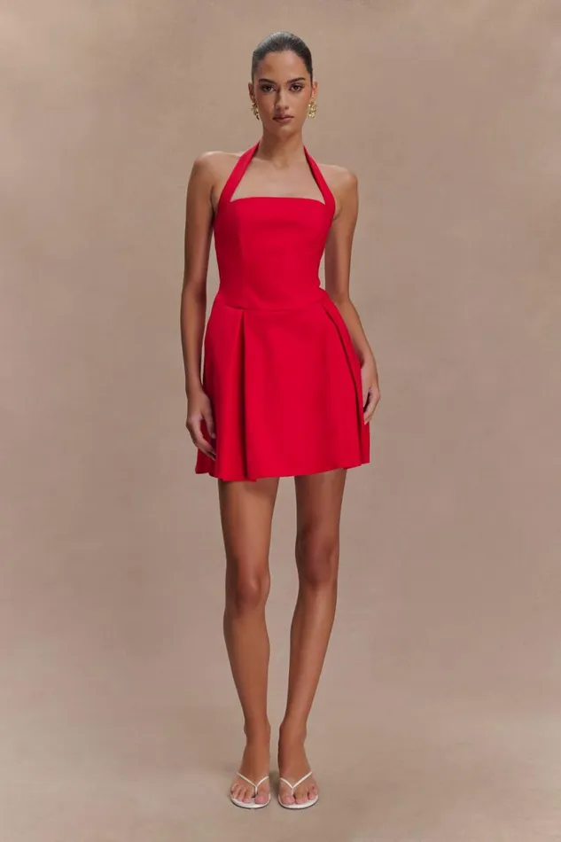 Women Meshki Dresses Julia Halter Mini Dress 8211 Red