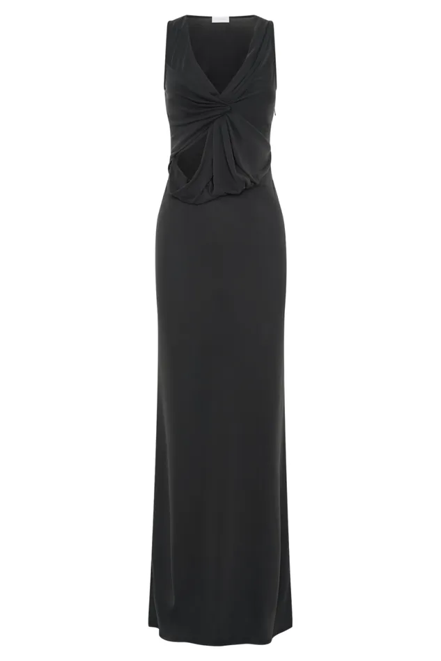 Women Meshki Dresses Kassidy Peached Jersey Maxi Dress 8211 Black