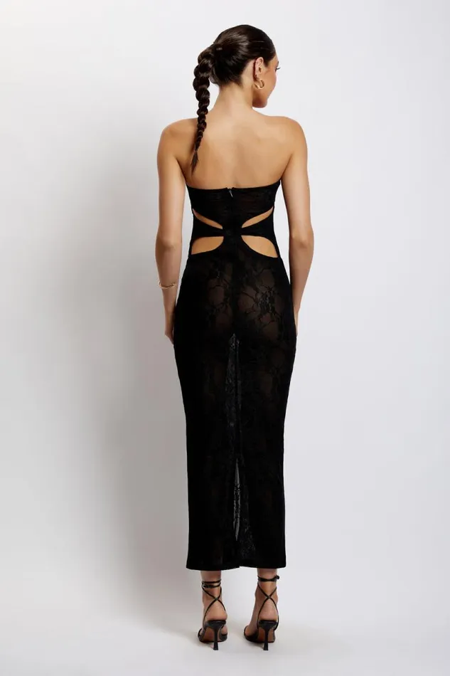 Women Meshki Dresses Krista Cut Out Bandeau Maxi Dress 8211 Black