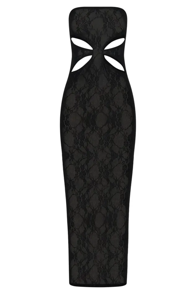 Women Meshki Dresses Krista Cut Out Bandeau Maxi Dress 8211 Black