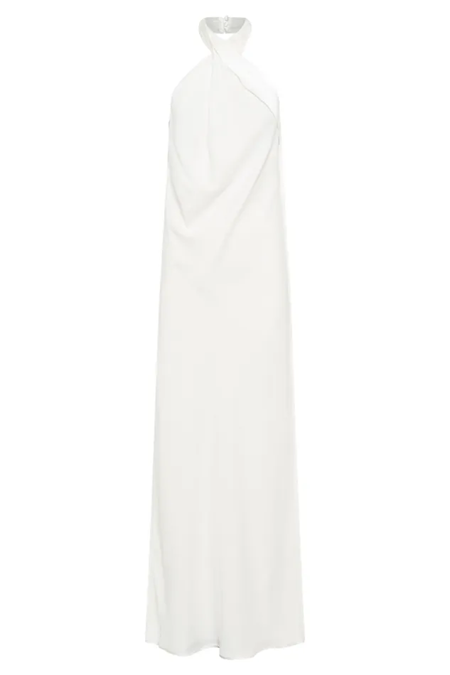Women Meshki Dresses Laura Halter Satin Gown 8211 White