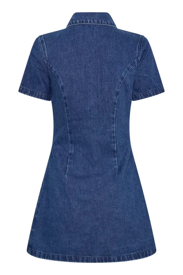 Women Meshki Dresses Leighton Denim Button Down Mini Dress 8211 Dark Blue