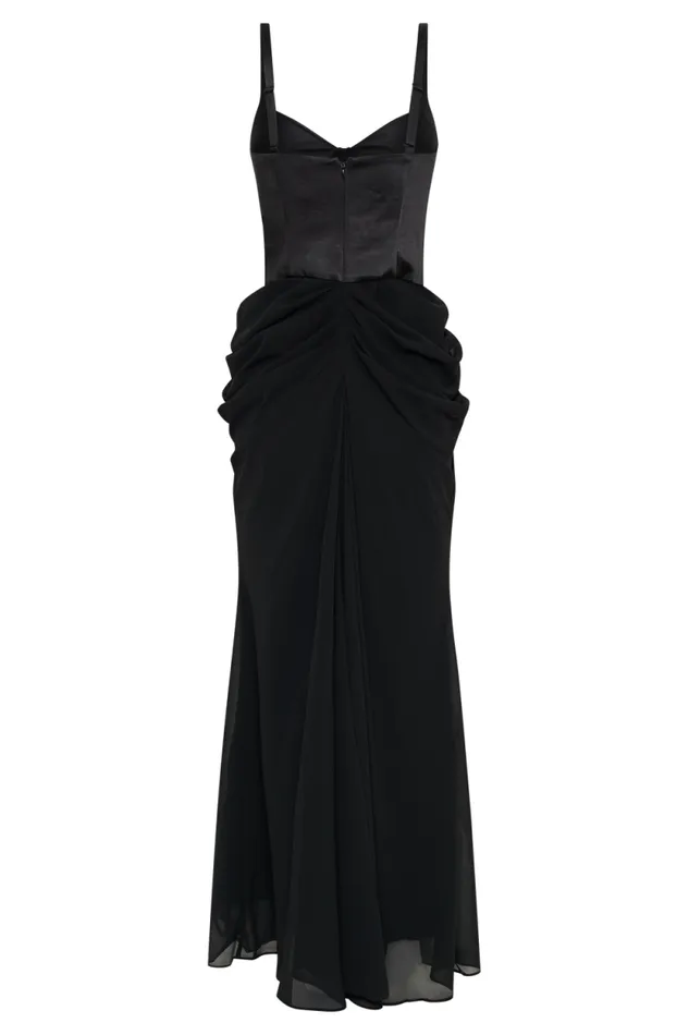 Women Meshki Dresses Leila Satin Corset Maxi Dress 8211 Black
