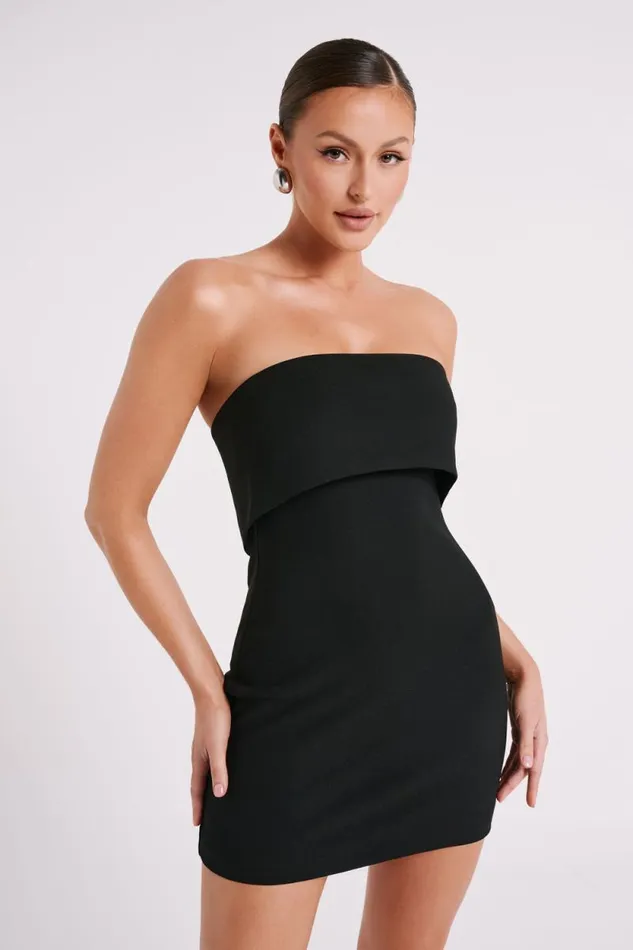 Women Meshki Dresses Mariska Strapless Crepe Mini Dress 8211 Black