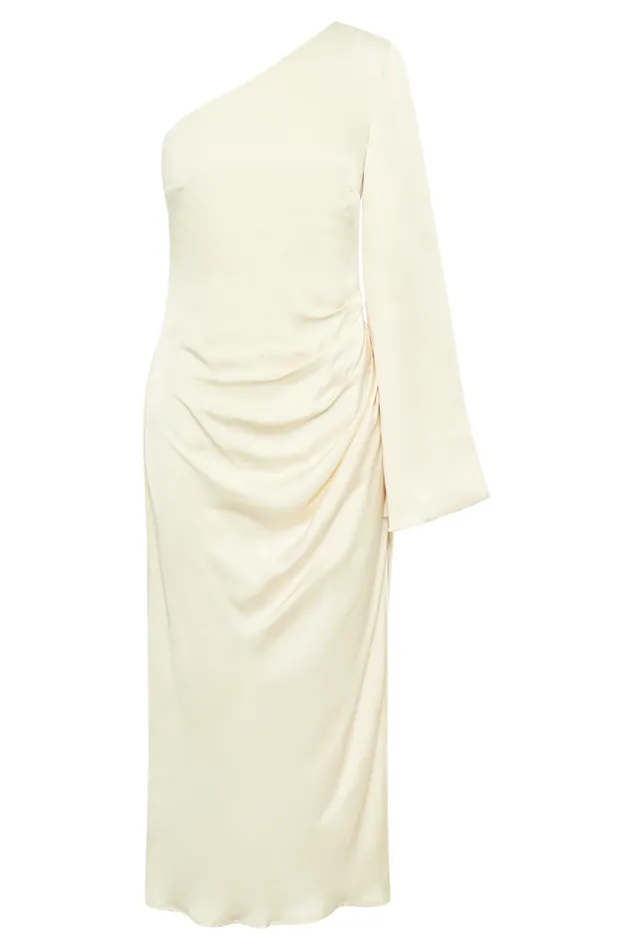 Women Meshki Dresses Nyomi One Shoulder Maxi Dress 8211 Ivory