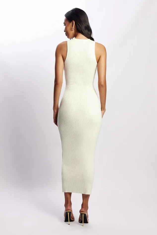 Women Meshki Dresses Sienna Knit Midi Dress 8211 White