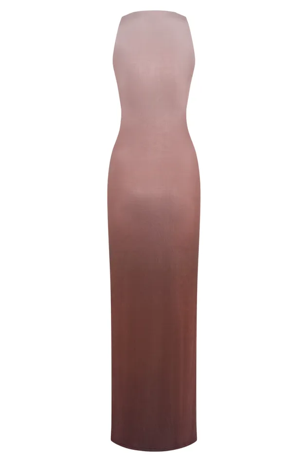 Women Meshki Dresses Stella Draped Slinky Maxi Dress 8211 Mocha Ombre