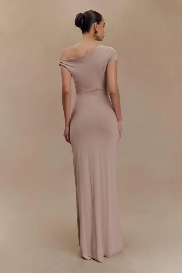 Women Meshki Dresses Tamsin Short Sleeve Modal Maxi Dress 8211 Mushroom