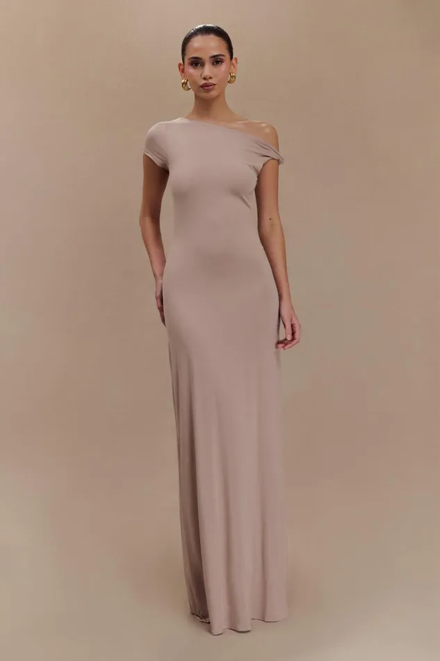 Women Meshki Dresses Tamsin Short Sleeve Modal Maxi Dress 8211 Mushroom