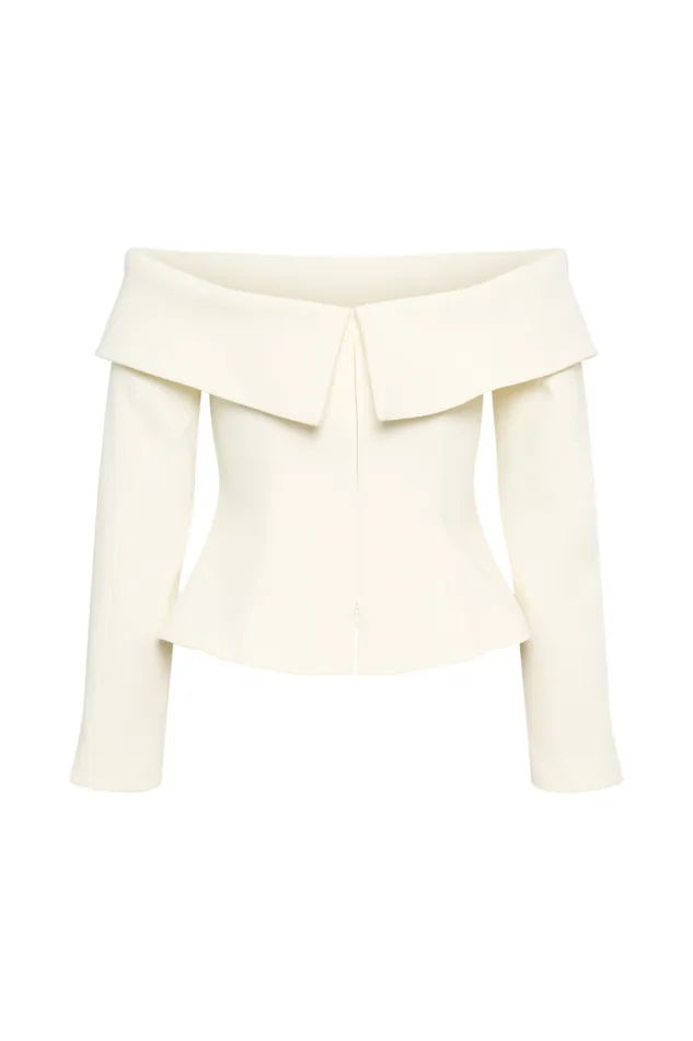 Women Meshki Outerwear Celene Off Shoulder Jacket 8211 Ivory