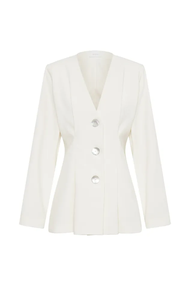 Women Meshki Outerwear Kendall Balloon Sleeve Jacket 8211 Ivory