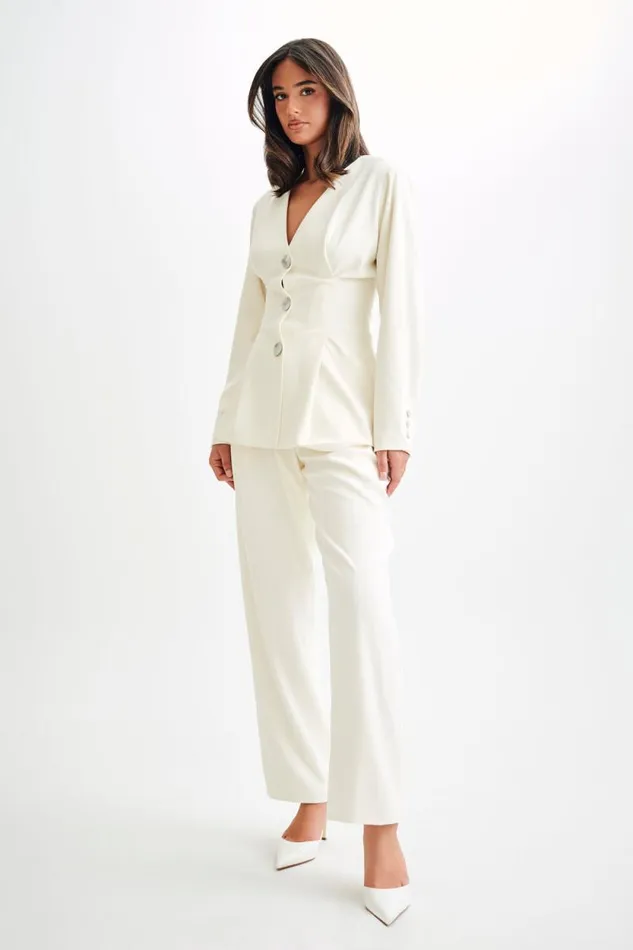 Women Meshki Outerwear Kendall Balloon Sleeve Jacket 8211 Ivory