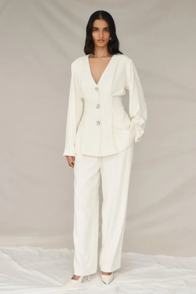 Women Meshki Outerwear Kendall Balloon Sleeve Jacket 8211 Ivory