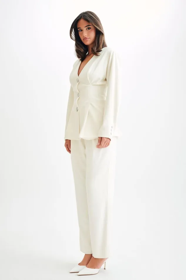 Women Meshki Outerwear Kendall Balloon Sleeve Jacket 8211 Ivory
