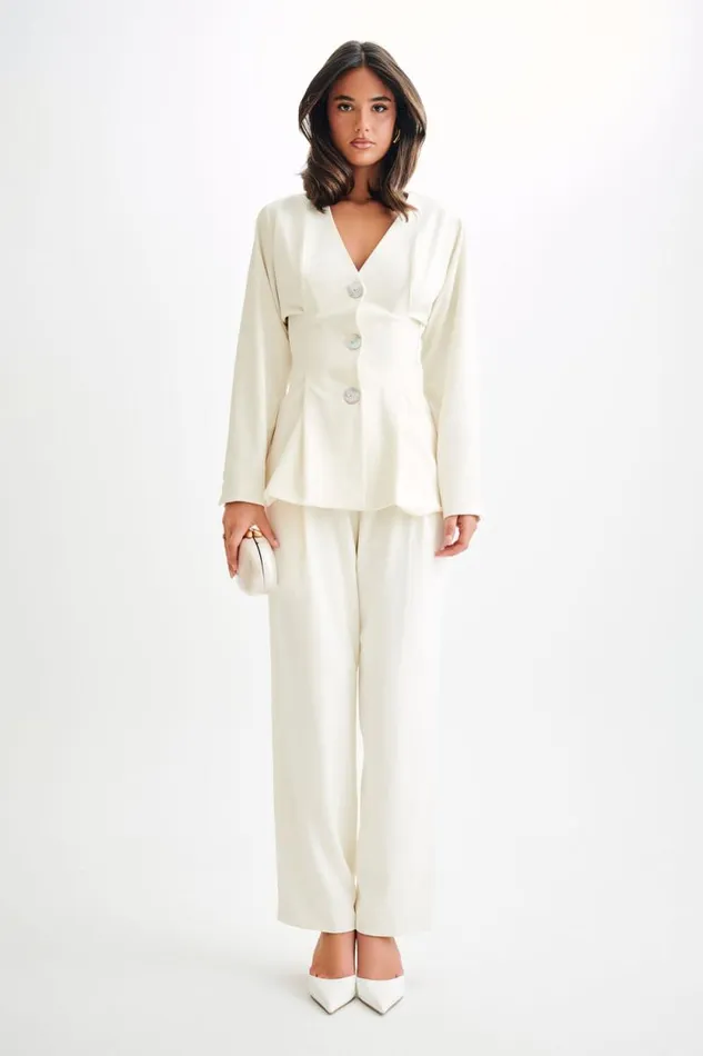 Women Meshki Outerwear Kendall Balloon Sleeve Jacket 8211 Ivory