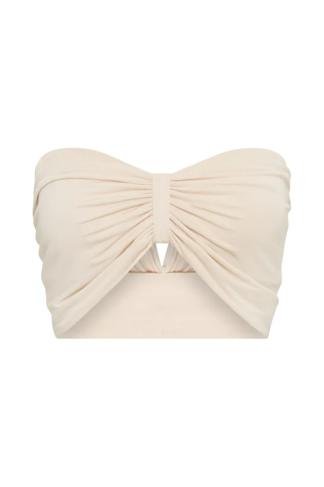 Women Meshki Tops Amber Slinky Crop Top 8211 Buttercream