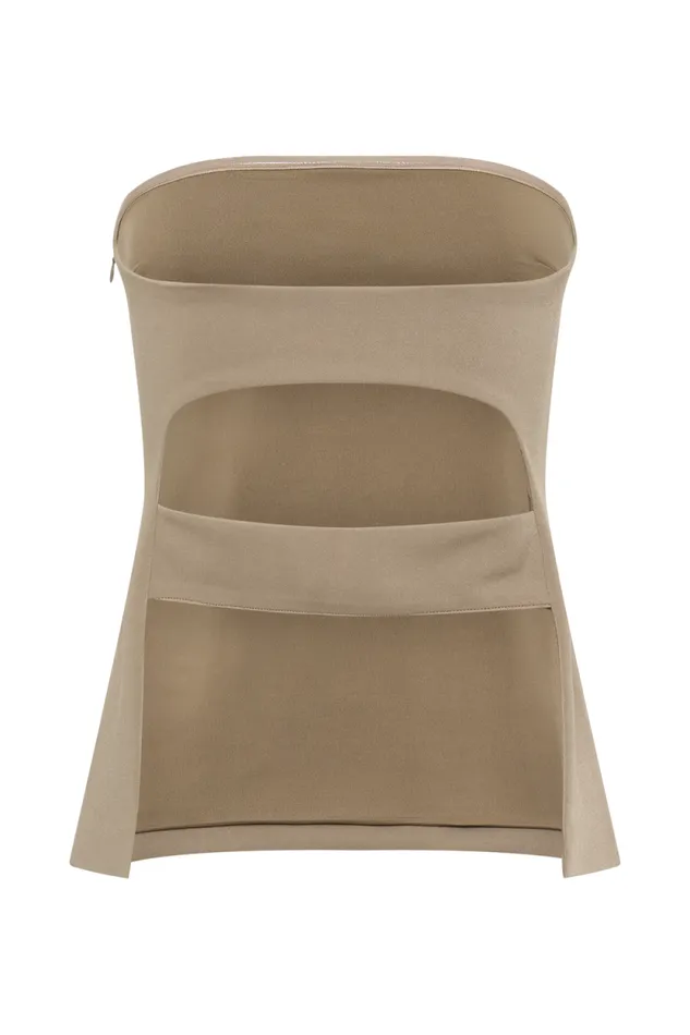 Women Meshki Tops Antonia Strapless Cut Out Top 8211 Mushroom