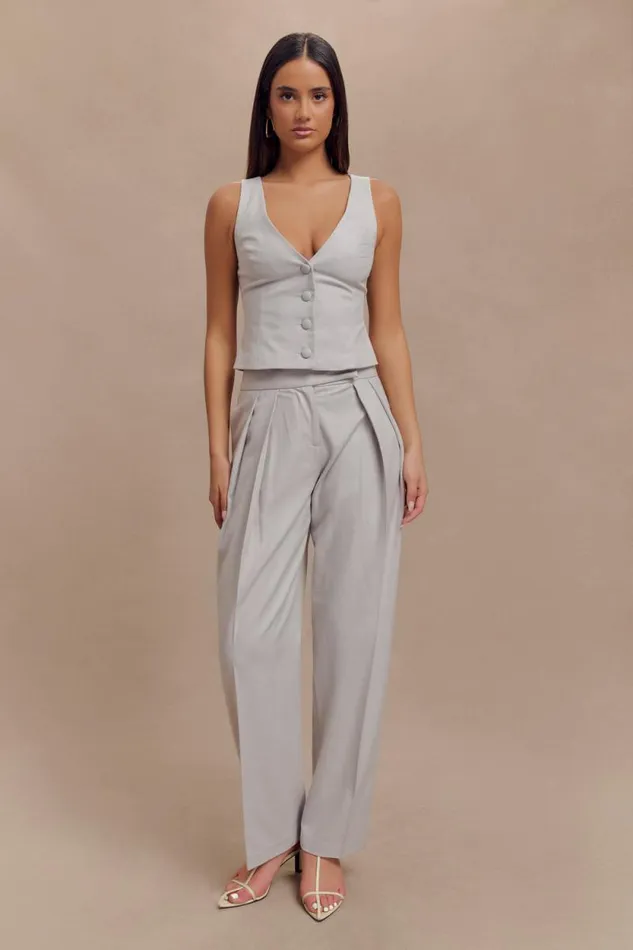Women Meshki Tops Aspen Suiting Vest 8211 Grey