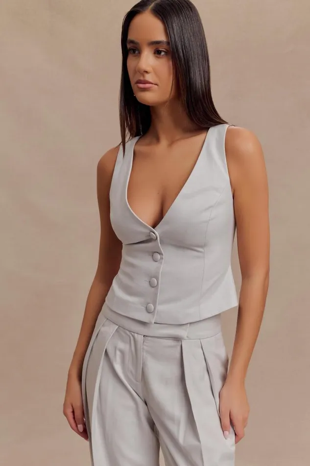 Women Meshki Tops Aspen Suiting Vest 8211 Grey