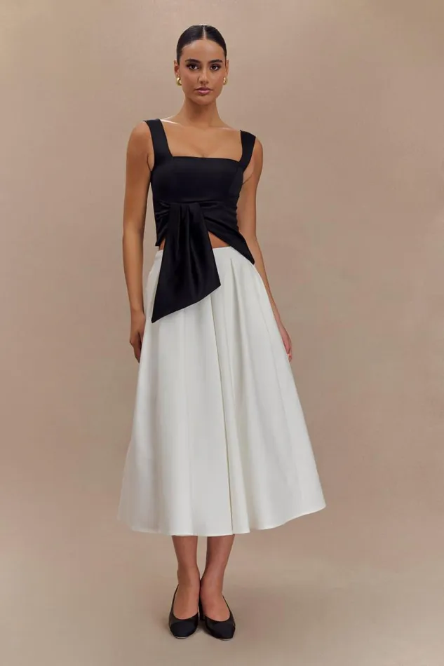 Women Meshki Tops Bryony Satin Structured Sleeveless Top 8211 Black