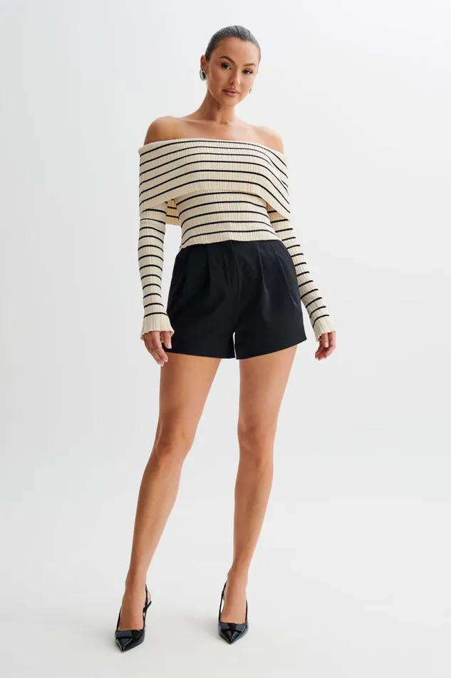 Women Meshki Tops Dominica Off Shoulder Knit Top 8211 Ivory
