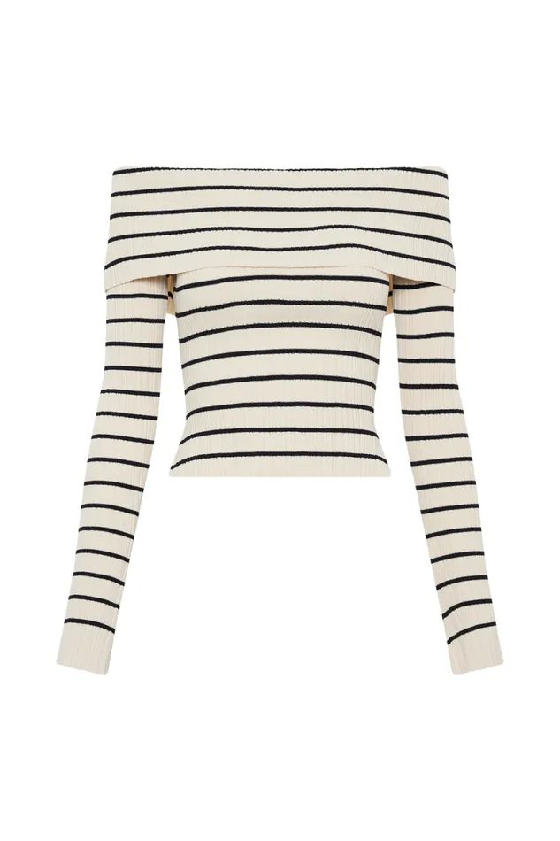 Women Meshki Tops Dominica Off Shoulder Knit Top 8211 Ivory