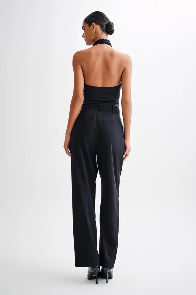 Women Meshki Tops Federica Slinky Halter Neck Top 8211 Black