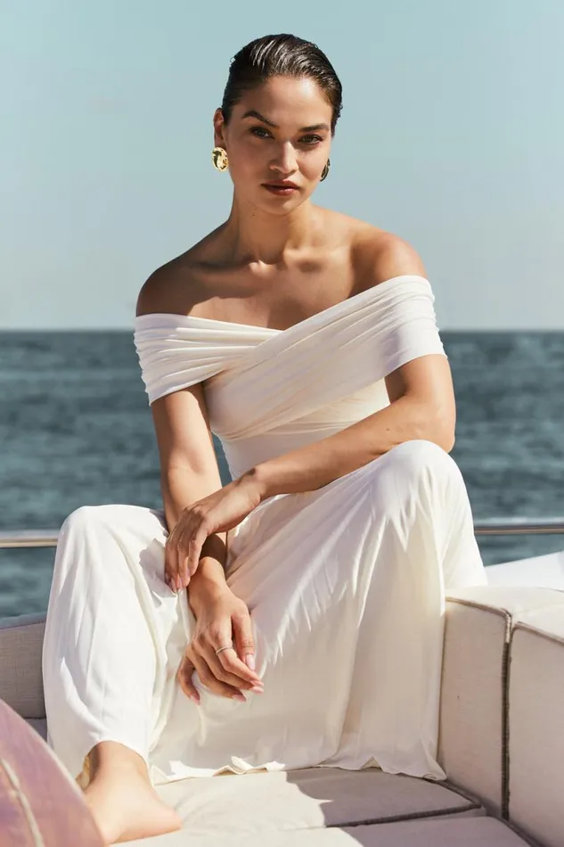 Women Meshki Tops Lourdes Slinky Off Shoulder Top 8211 Ivory
