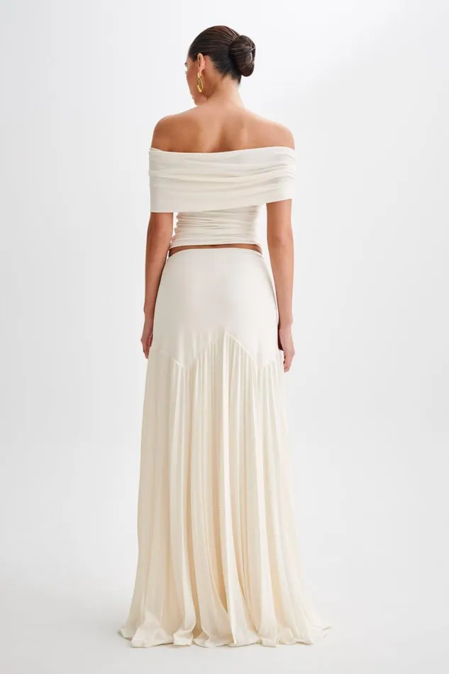 Women Meshki Tops Lourdes Slinky Off Shoulder Top 8211 Ivory