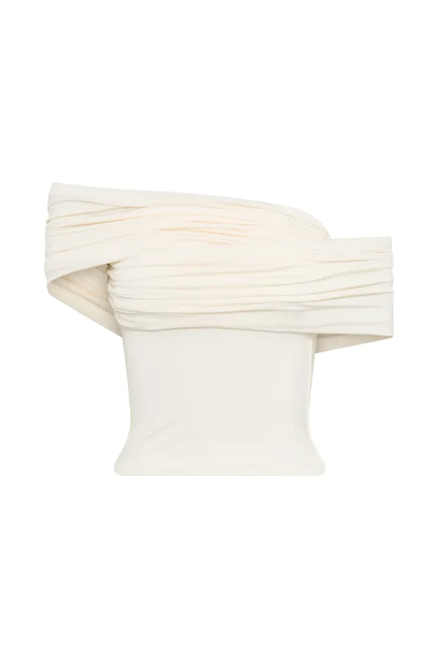 Women Meshki Tops Lourdes Slinky Off Shoulder Top 8211 Ivory