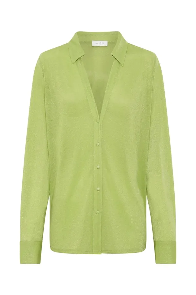 Women Meshki Tops Lucille Shimmer Cover Up Top 8211 Lime Sparkle