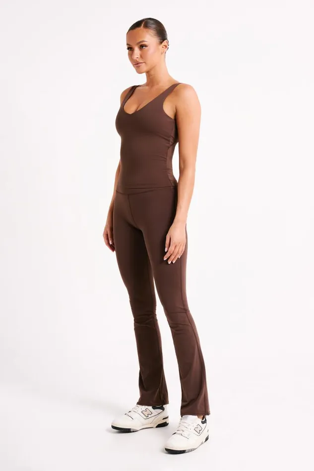 Women Meshki Tops Nadine Yoga Top 8211 Dark Chocolate
