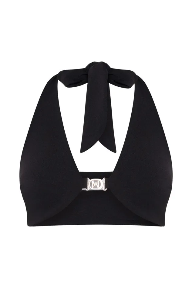 Women Meshki Tops Nicole Halter Crop Top 8211 Black
