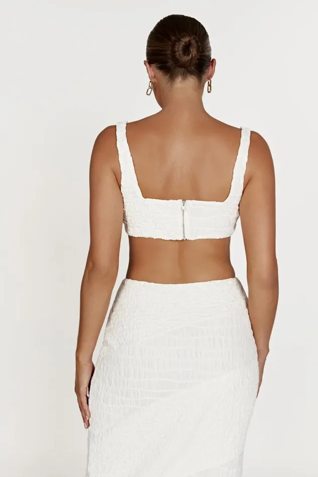 Women Meshki Tops Nyah Textured Crop Top 8211 White