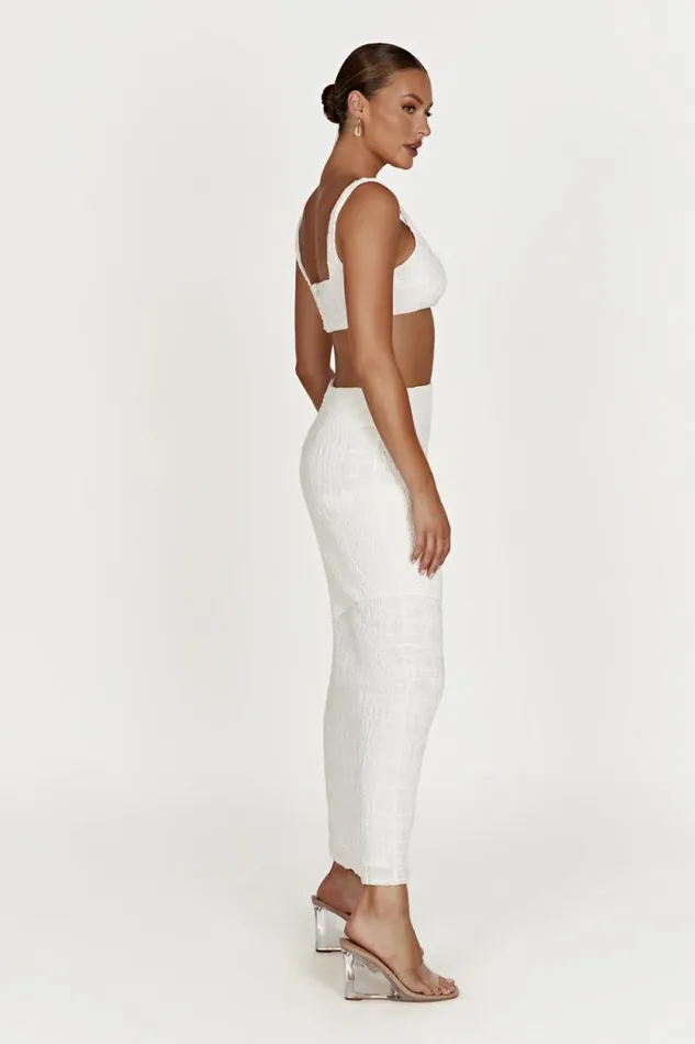 Women Meshki Tops Nyah Textured Crop Top 8211 White